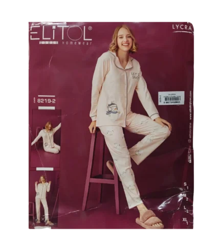 Elitol Bambo Likralı Kumaş Kadın Pijama Takımı