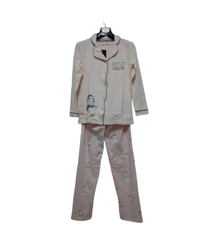 elitol eliz kadin yetiskin pijama takimi ic giyim camasir corap bambo kumas modal kardan adam pembe softlina