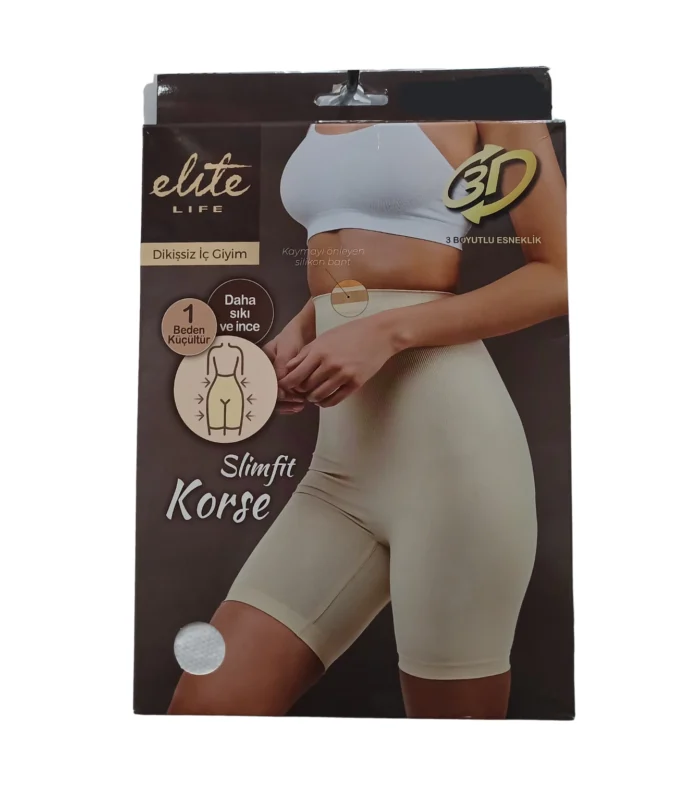 lazer kesim kadin sort korse elit life dikissiz ic giyim slimfit korse uc boyutlu beyaz ten siyah m l xl softlina